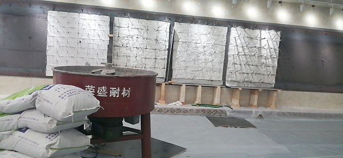 榮盛耐材廠區不定形耐火材料實驗牆